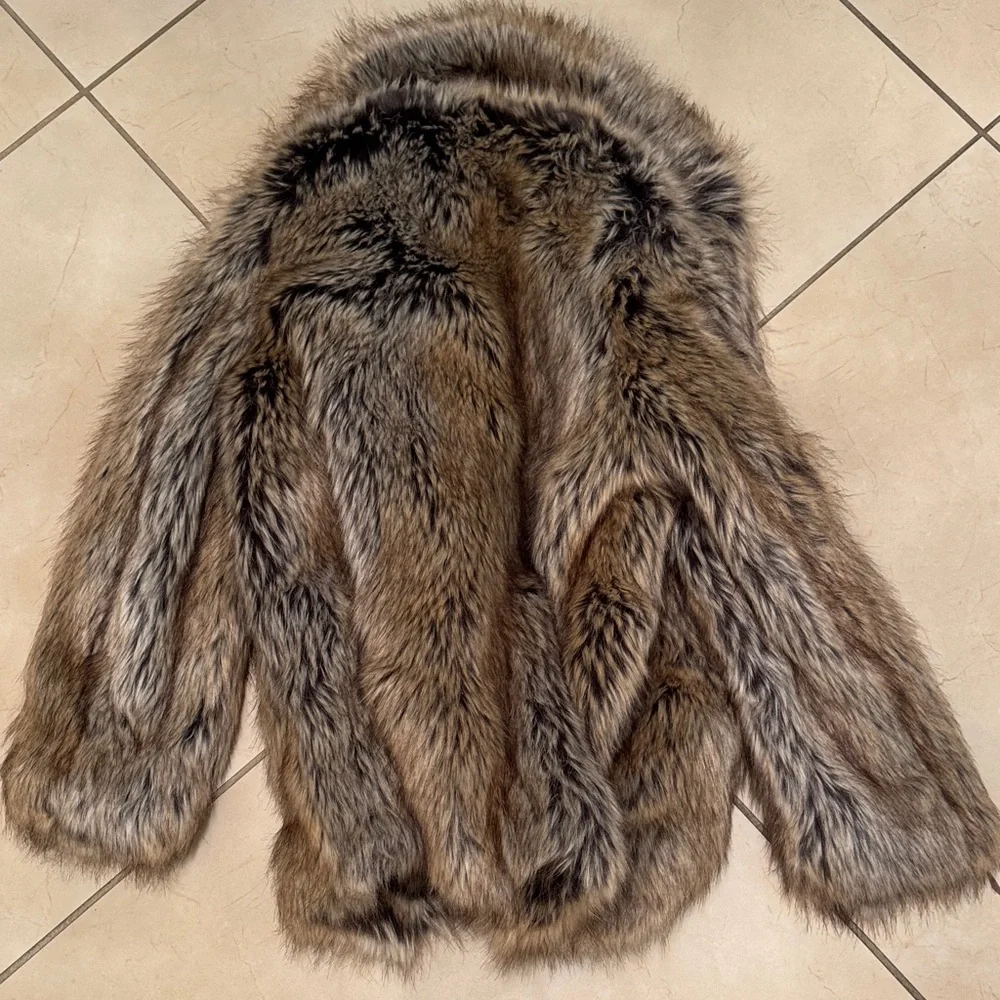 Zadig & Voltaire Faux Fur Jacket in Brown and Black - Picture 5 of 8